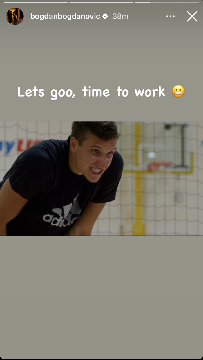 Atlanta Hawks shooting guard Bogdan Bogdanovic shared an update on Instagram. The NBA player continues to rehabilitate his knee injury in Serbia.